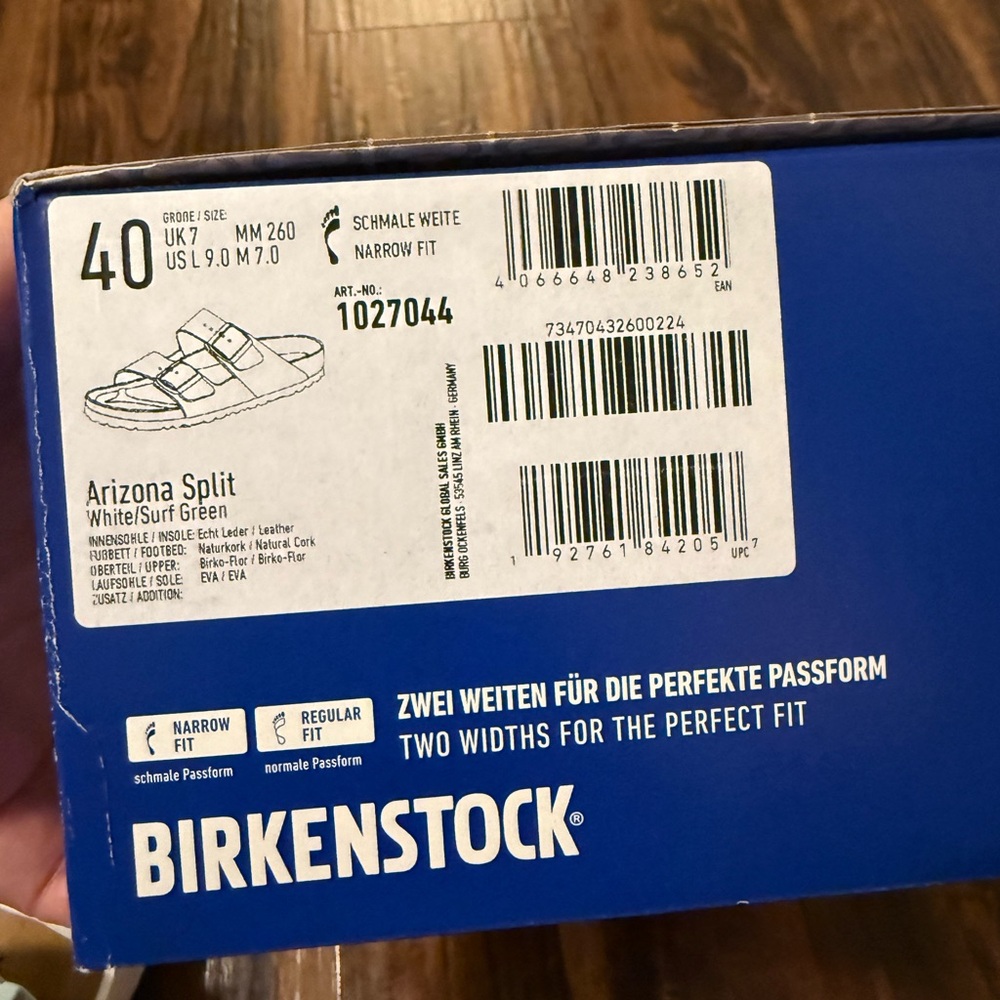 Birkenstock Arizona Split - White/Surf Green - Picture 11 of 11